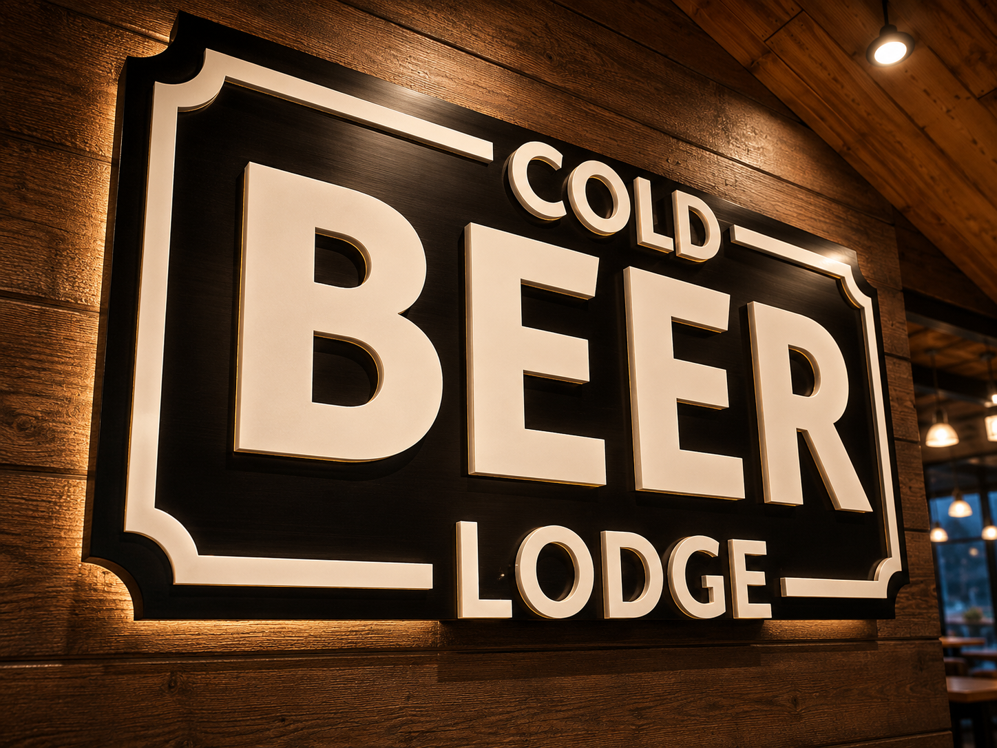 Cold Beer Lodge Interior Branding